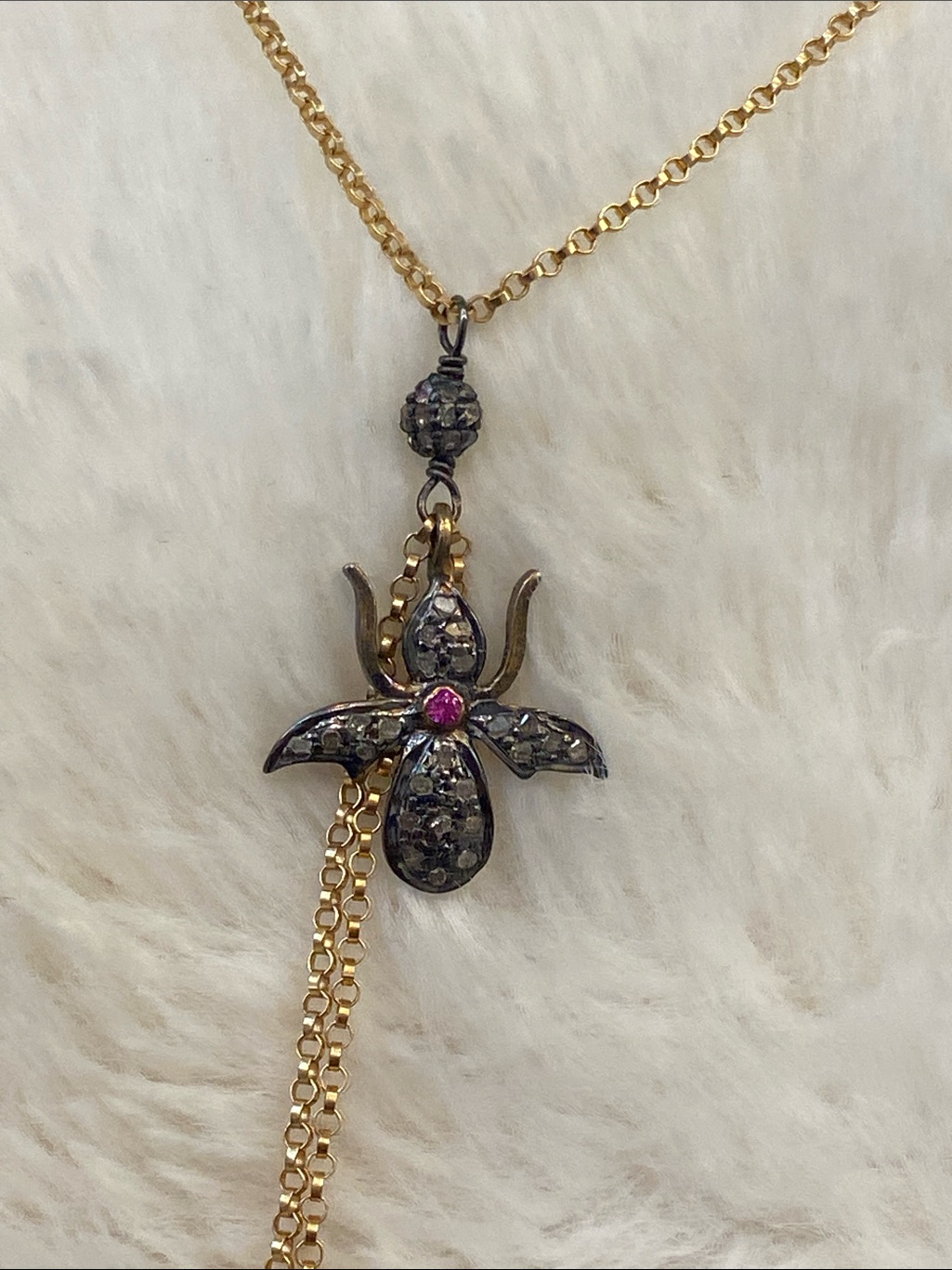 Champagne Diamond Wasp Pendant